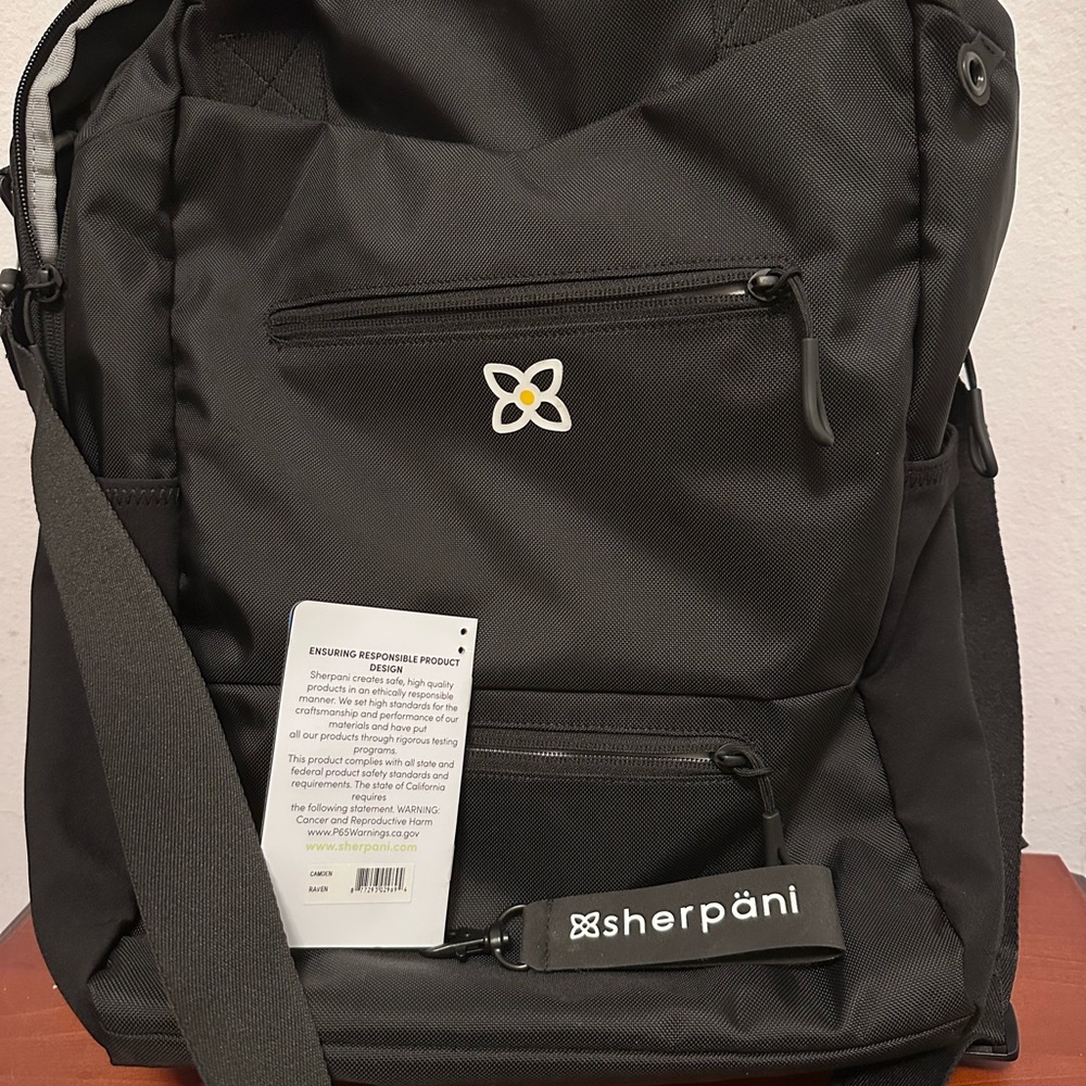 Sherpani Black Modern Backpacks Durable Design